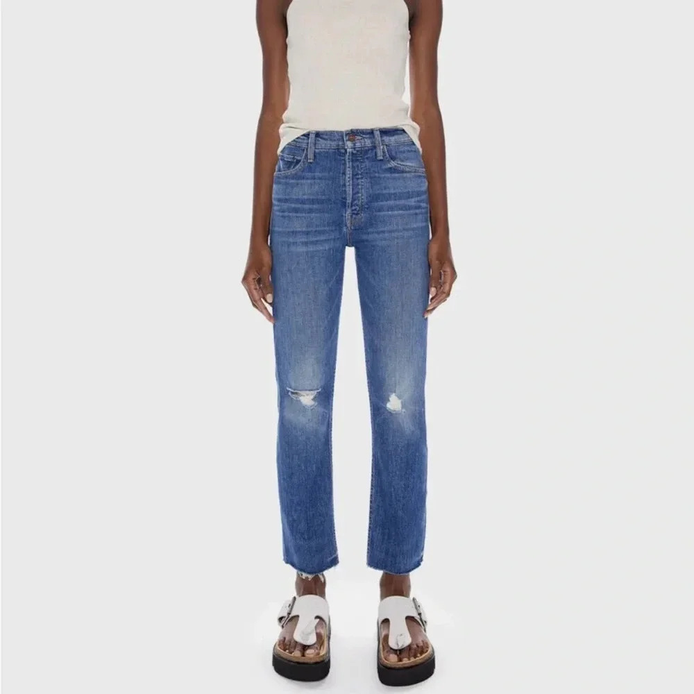 Mother The Tomcat Ankle Fray Jeans in globe trotter 27